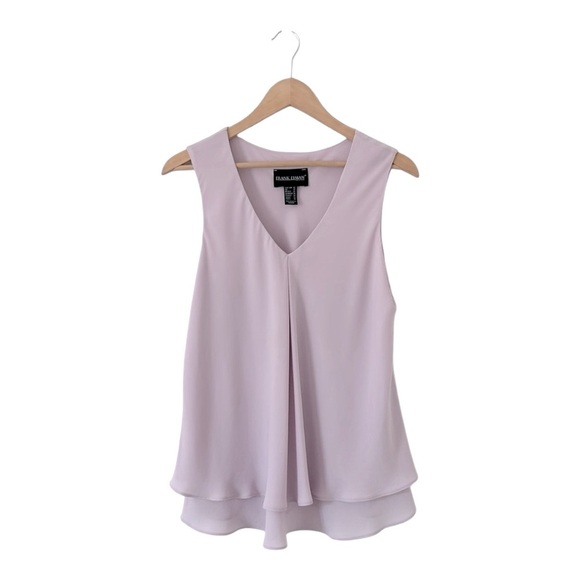 Frank Lyman Chiffom Sleeveless Top Tiered Ruffle Hem Women Soft Pink Size 10 - Picture 13 of 13